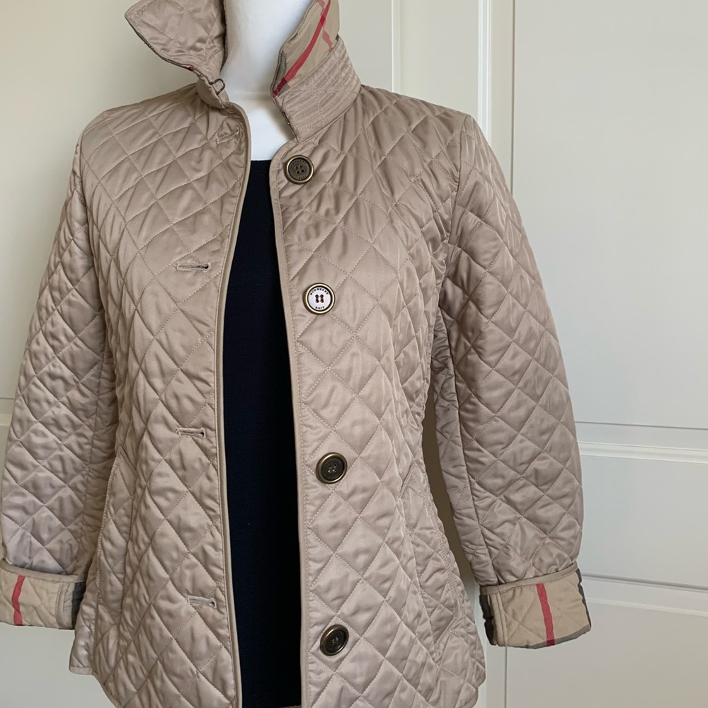 Burberry Ashurst Tan Quilted Jacket Size Small